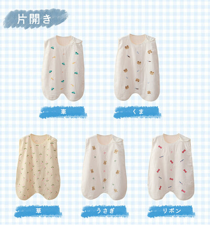 スリーパー 夏 赤ちゃん ガーゼ 綿100％ 新生児 夏用 レモン 花 0歳 1歳 2歳 3歳 4歳 ダブルガーゼ 4重ガーゼ 薄手 ベビー用  夏 寝るとき キルト コットン 春夏 キッズ おしゃれ 子供 子ども 出産祝い ギフト 男の子 女の子 パジャマ ベビー服