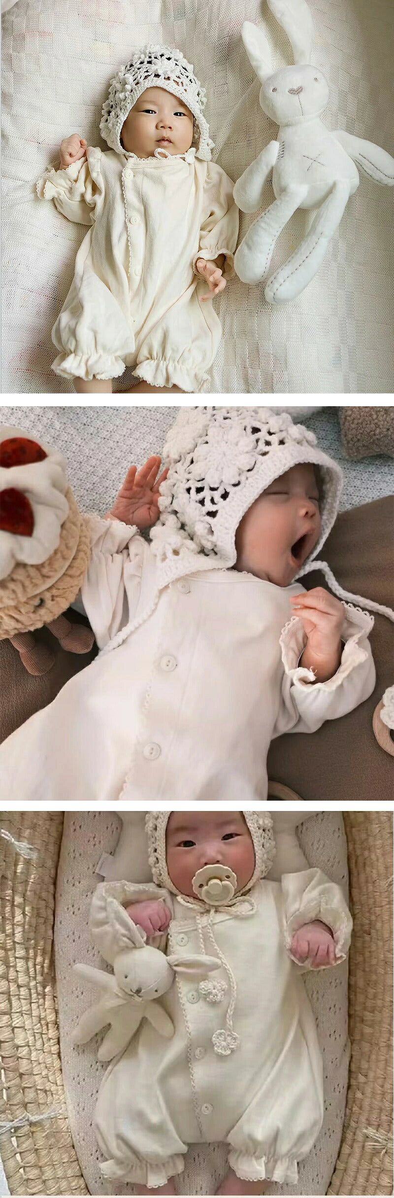 退院着 ベビー ロンパース 新生児 セレモニードレス 女の子 長袖 ロンパース セレモニー 新生児 男の子 ナチュラル ベビードレス セレモニーロンパース ユニセックス 赤ちゃん コットン リングガール ベビー服 可愛い 花びら お宮参り