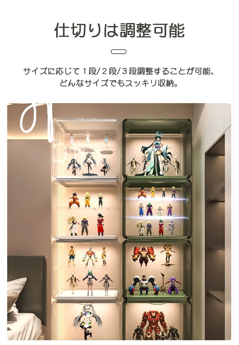 コレクションケース 高品質 サイズキューブデザイン フィギュアケースコレクションケース  Big 展示ケース クリアケースアクリル ケース コレクションボックスstorage-004