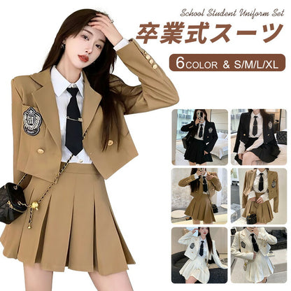 卒業式 スーツ 女の子 4点セット スーツ女の子 フォーマルスーツ 子供スーツ jk制服 高校生 小学生 小学校 女子高生 XSgirlsuit-002