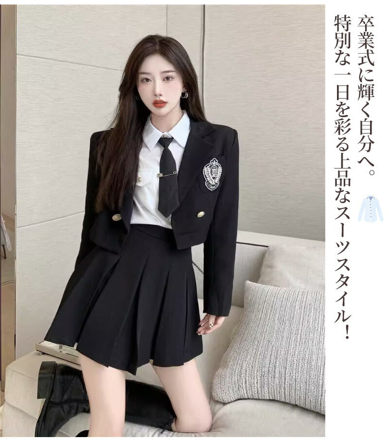 卒業式 スーツ 女の子 4点セット スーツ女の子 フォーマルスーツ 子供スーツ jk制服 高校生 小学生 小学校 女子高生 XSgirlsuit-002