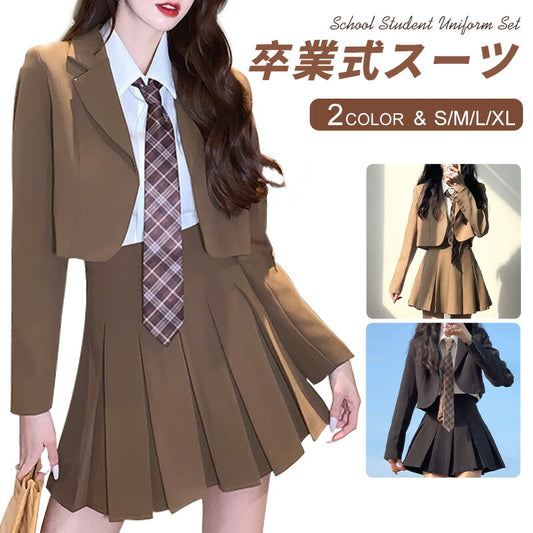 卒業式 スーツ 女の子 3点セット スーツ女の子 フォーマルスーツ 子供スーツ jk制服 高校生 小学生 小学校 女子高生 XSgirlsuit-004
