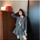 卒業式 スーツ 女の子 大きいサイズ 韓国 卒服 女の子 ネクタイ フォーマル 制服 プレザー スカート 子供服 キッズ 小学生girlsuit-005