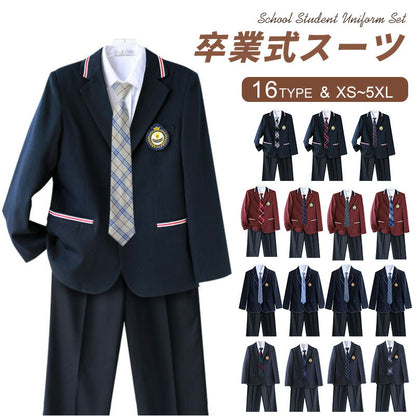 入学式スーツ 卒業式 スーツ 卒業式 学生服 上下セット男子高生制服 コスプレ 入学式 卒業式  男の子 スーツ 制服 フォーマboysuit-006-m
