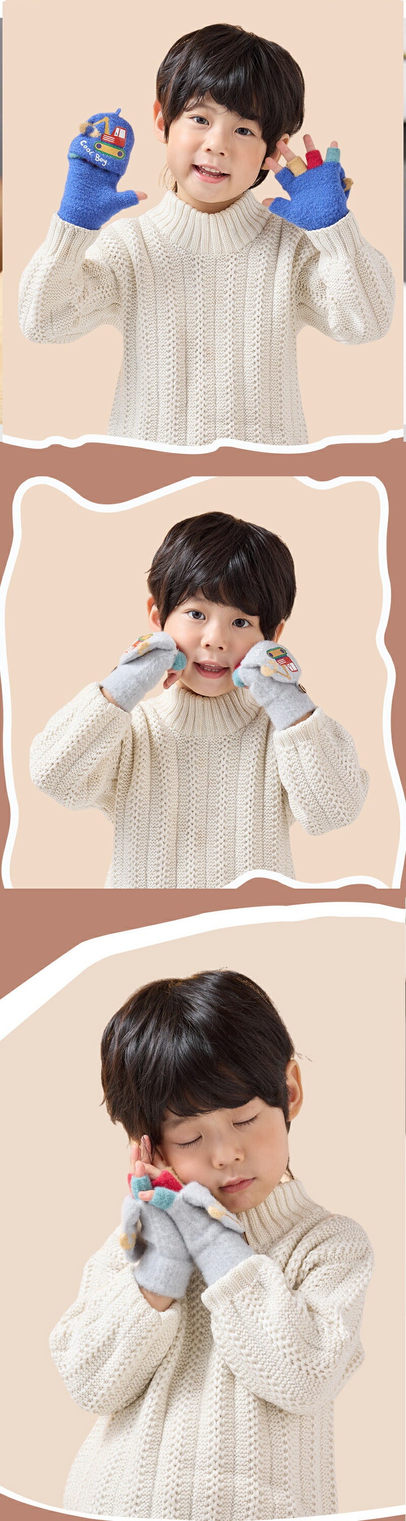 指なし手袋 キッズ 手袋  女の子 男の子 クマ手袋 2WAY ベビー 冬 防寒 子供 幼児 もこもこグローブ 赤ちゃん 6ヶ月 1歳 2歳 誕生日 ミトン グローブ 手ぶくろ子ども こども 防寒 裏起毛 ミトンと指無し 小学生 幼稚園 スマホ対応 おしゃれ 可愛い 雪遊び 防寒対策 暖かい