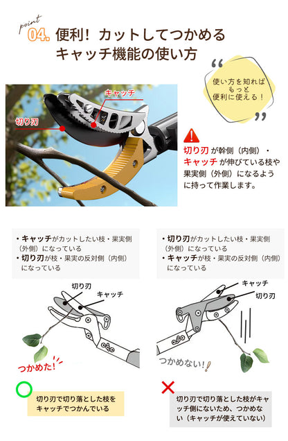 高枝切りバサミ 2段伸縮式 伸縮 2m 3m 4m 軽量 たかえだきりはさみ SK5高級炭素刃 高枝切り鋏 鋸付き 高枝切り鋏 高枝切りノコギリ はさみ ガーデニング用品 果樹園、公園、農場、庭園などに適応 園芸用具 果物取り