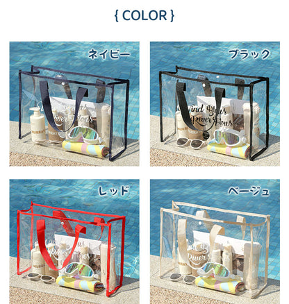 クリアトラベルバッグ ビニールバッグ トラベルかばん 痛バ 防水 透明 レディース ショルダー クリア トートバッグ スナップボタン付き 大容量 トコスメ/化粧品/ジム/旅行/便利/プール ラベルかばん レディース 大きめ 整理 鞄  女性用 お洒落 ネコポス送料無料