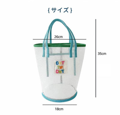 プールバッグ 女の子 メッシュバッグ　キッズ レッスンバッグ 男の子 キッズ 幼稚園 保育園 手提げバッグ 入園祝い 小学生 大人 おしゃれ 子供 ビーチバッグ  高学年 小学校 中学生 女子 シンプル 韓国　INS　イエロー   お出かけ ネコポス送料無料