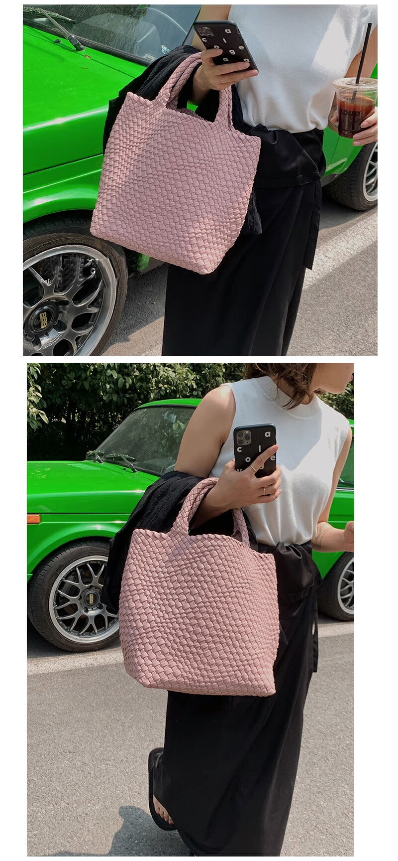編み込みトートバッグ メッシュトートバッグ トートバッグ レディース メッシュトート マチ広トートバッグ トートバック バッグ PUレザー ハンドメイドバッグ イントレチャート 編みバッグ 編みこみ バケツバッグ 小さめ レディース 肩掛けバッグミニトートバッグ