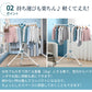 1段物干しスタンド 高さ125cm-170cm 折りたたみ コンパクト おしゃれ ステンレス パラソル 室内 屋外hanger-002