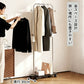 ハンガーラック ダブル ハンガーラック ハンガーポール キャスター付き 棚付き ワードローブ 洋服収納 衣類収納 収納ラック マルチハンガーラック シンプル おしゃれ リビング 衣類 鞄 コート掛け コート アウター ワンピース 収納棚 組立式