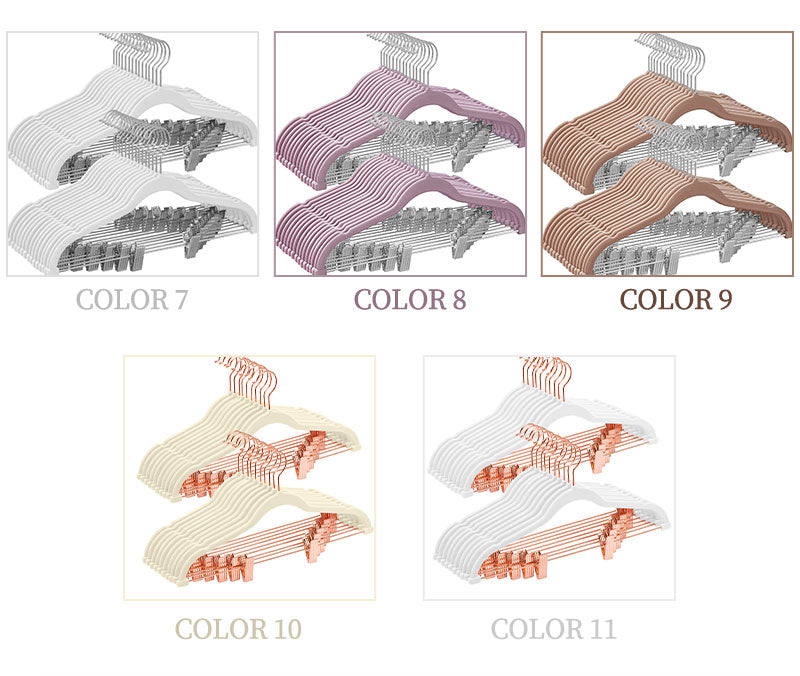 クリップハンガー10本 20本 30本 強力クリップ　フロッキー加工 スカートハンガー　ズボン ハンガー 滑らない　かたくずれ防止 跡がつかないハンガー ボトムhanger-ab-03