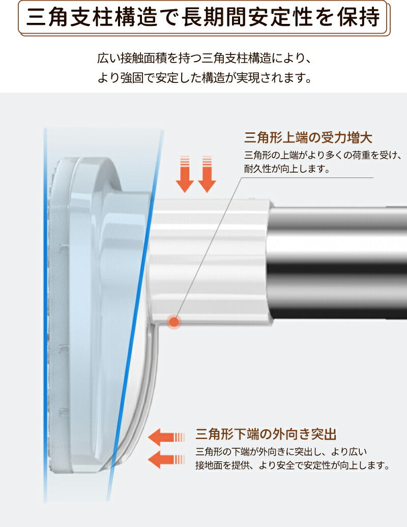 【21日 09:59迄　10%OFF】クーポン利用2,241円～家具転倒防止突っ張り棒 2本組　取付高さ50~280cm 地震　家具 転倒防止　ホワイト　伸縮棒holder-01