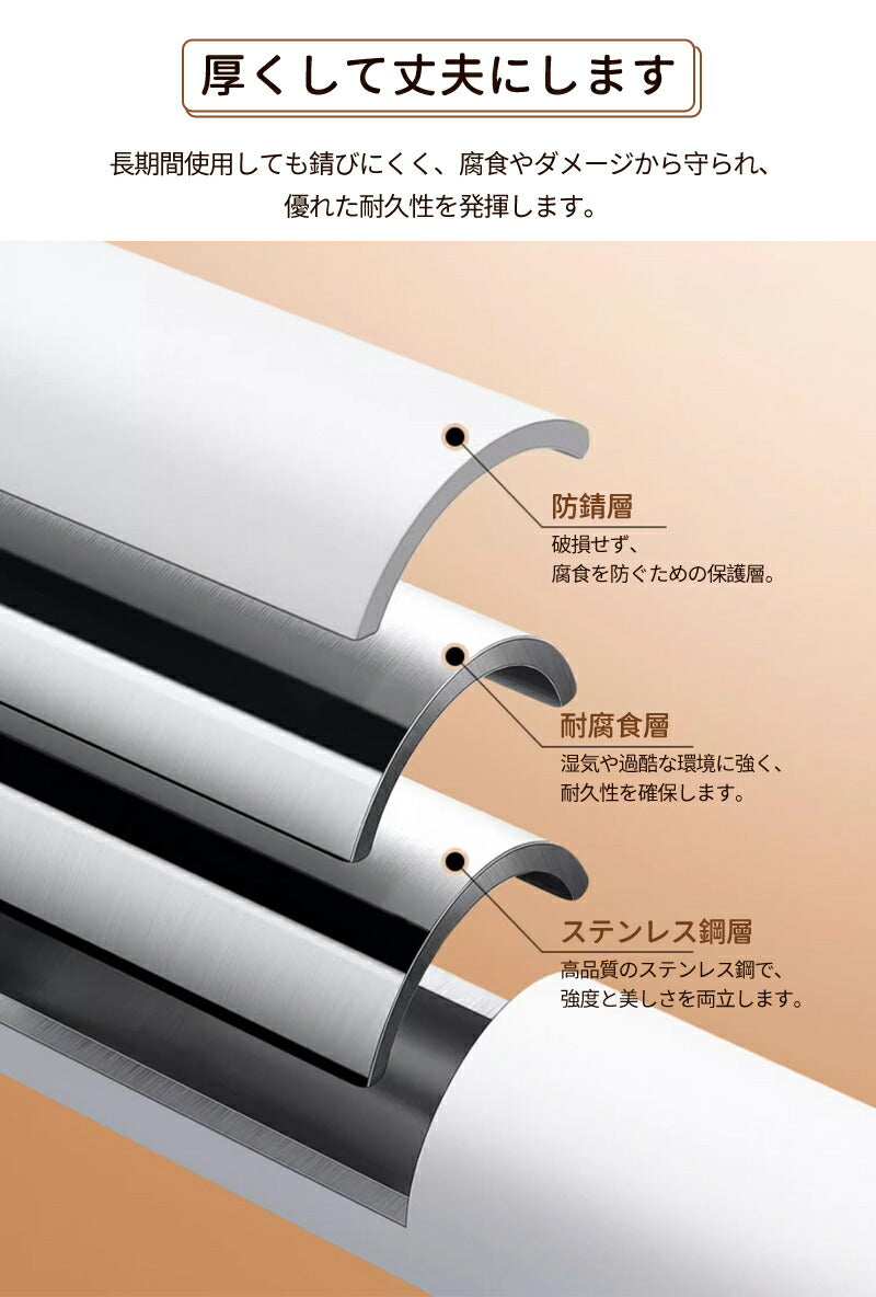 【21日 09:59迄　10%OFFクーポン!】 家具転倒防止突っ張り棒 2本組　取付高さ70~410cm 地震　家具 転倒防止　工具不要 簡単設置　ホワイト　holder-02