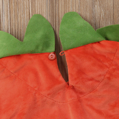 ロンパース ベビー  かぼちゃ カボチャ３点セット 男の子 女の子 ハロウィン  仮装 コスチューム ベビーコスチューム 秋 冬 80 90 100 110 ベロア 写真撮影 ノースリーブ かわいい 人気 新作 ファッション おしゃれ クリスマス