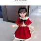 サンタ 女の子 サンタ服 キッズ クリスマス コスプレ 子供 衣装 サンタ コスチューム ベビー サンタクロース 衣装 子ども 2点セット 長袖 防寒 ケープ付き クリスマス衣装 ワンピース マント 80 90 100 110 120 130cm 子供服