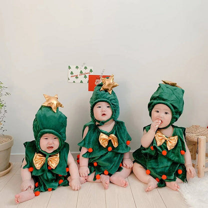 クリスマスツリー コスプレ サンタコスプレ 子供用 コスチューム コスプレ 衣装 ロンーパス ベビーサンタ サンタ服 キッズ 子供服 ベビー服 サンタクロース サンタ着ぐるみ 百日 100日祝い 赤ちゃん 着ぐるみ 誕生記念 36*41cm