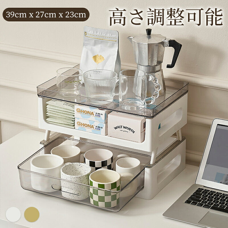 卓上整理ボックス 引き出し 横 モノトーン 収納 ボックス 小物入れ プラスチック 収納用品 省スペース オフィス レターボックス 事務用品 小物収納 整理整頓 デスク周り 小物ケース おしゃれ 持ち手レターケース 2段