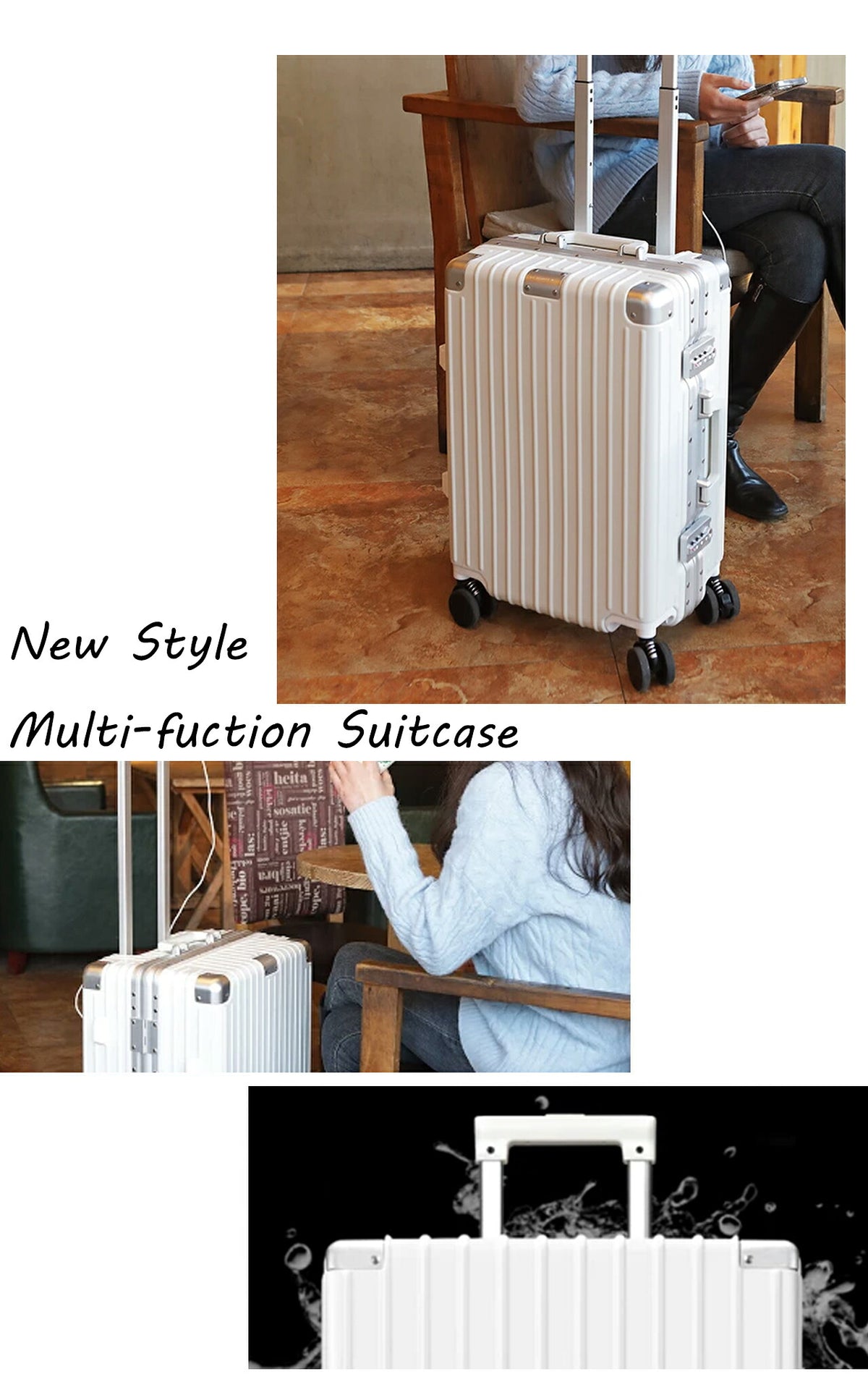 スーツケース 機内持ち込み USBポート付 カップホルダー キャリーバッグ レディース かわいい Sサイズ Mサイズ トランク 泊まる 超軽 TSAロック搭載 大容量 修学旅行 海外旅行 GOTOトラベル 国内旅行 ジッパーM