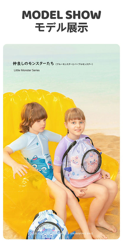 プールバッグ 女の子 低学年 2層式 小学生 キッズ プール ナップサック レディース ジムバッグ 防水 大容量 シューズ収納 スイミングバッグ 水泳 スポーツ リュック レディース おしゃれ 中学生 収納
