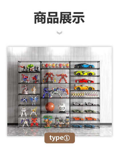 フィギュアケース 収納 アルミ製 積み重ね可能 コレクションケース 透明展示ケース コレクション ボックス クリアケース 高品質 組み立て式 透明 アクリル ケース ボックス コレクションケース コレクションボックス アクリルケース