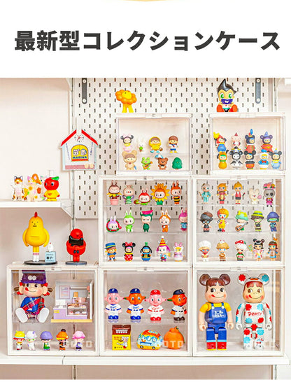フィギュアケース LEDライト コレクションケース 収納 高品質 コレクション ボックス クリアケース 透明展示ケース 積み重ね可能 扉付き 完成品 透明 アクリル ボックス コレクションケース コレクションボックス アクリルケース