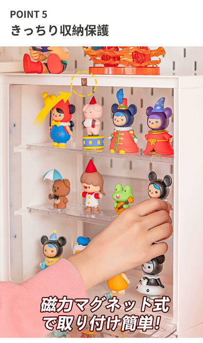 フィギュアケース LEDライト コレクションケース 収納 高品質 コレクション ボックス クリアケース 透明展示ケース 積み重ね可能 扉付き 完成品 透明 アクリル ボックス コレクションケース コレクションボックス アクリルケース