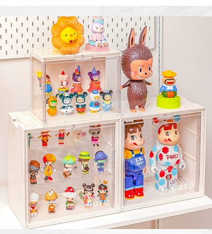 フィギュアケース LEDライト コレクションケース 収納 高品質 コレクション ボックス クリアケース 透明展示ケース 積み重ね可能 扉付き 完成品 透明 アクリル ボックス コレクションケース コレクションボックス アクリルケース