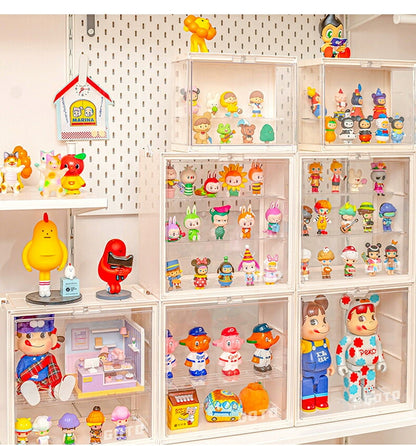 フィギュアケース LEDライト コレクションケース 収納 高品質 コレクション ボックス クリアケース 透明展示ケース 積み重ね可能 扉付き 完成品 透明 アクリル ボックス コレクションケース コレクションボックス アクリルケース