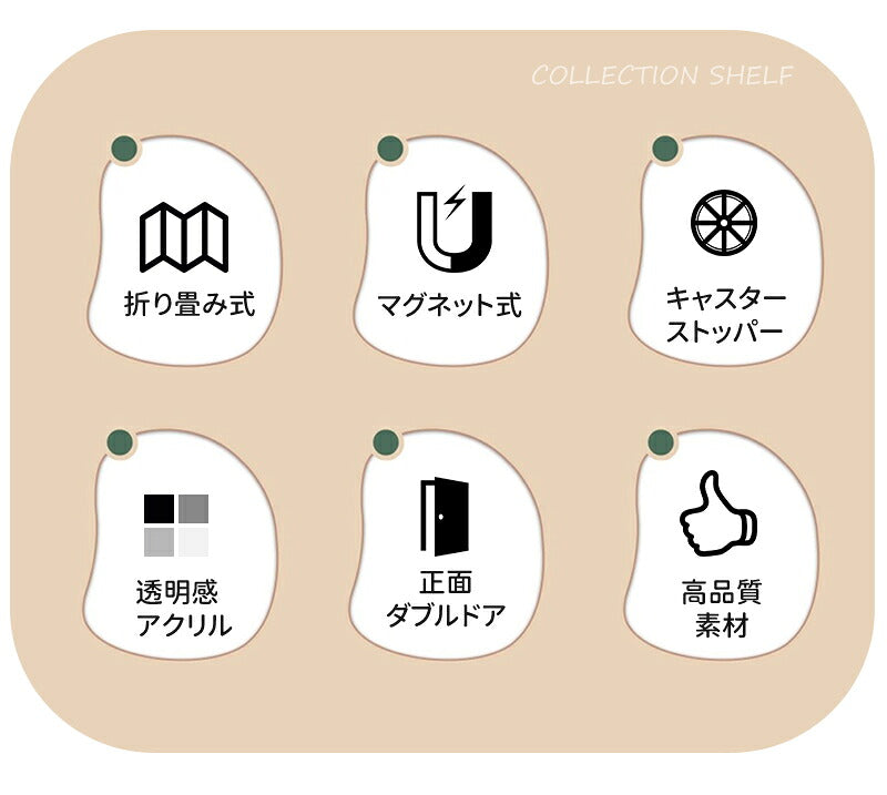 コレクションケース コレクションシェルフ シェルフ チェスト 収納 コンパクト 棚 フィギュア おもちゃ ぬいぐるみ ディスプレイ アクリルフィギュア コレクションボード コレクション 壁面収納 大型 ディスプレイラック 70CM