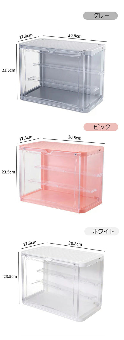 フィギュアケース コレクションケース LEDライト 収納 高品質 コレクション ボックス クリアケース 透明展示ケース 積み重ね可能 扉付き 組み立て 透明 アクリル ケース コレクションケース コレクションボックス アクリルケース