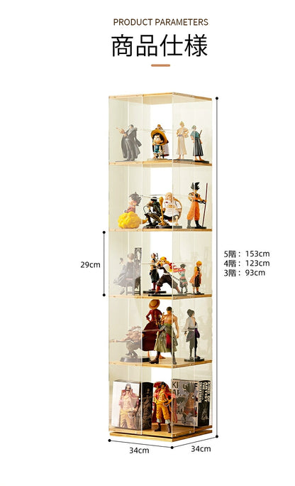 フィギュアケース 収納 回転式 コレクションラック 棚 ラック 収納 高品質 コレクションケース コレクション ボックス クリアケース 透明展示ケース 組み立て式 透明 アクリル ケース ボックス コレクションケース