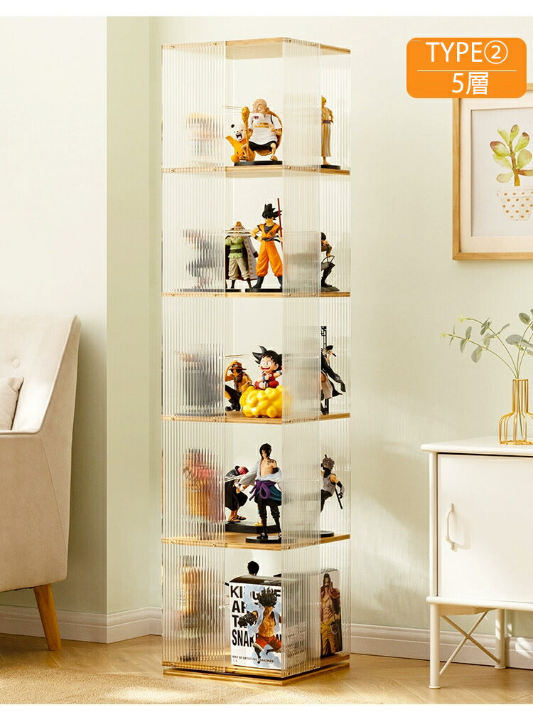【18日-21日限定※10％OFF】フィギュアケース 収納 回転式 コレクションラック 棚 ラック 収納 高品質 コレクションケース コレクション ボックス クstorage-049