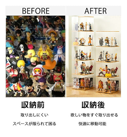 フィギュアケース 収納 回転式 コレクションラック 棚 ラック 収納 高品質 コレクションケース コレクション ボックス クリアケース 透明展示ケース 組み立て式 透明 アクリル ケース ボックス コレクションケース