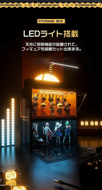 フィギュアケース LEDライト 収納 高品質 コレクションケース コレクション ボックス クリアケース 透明展示ケース 積み重ね可能 扉付き 透明 アクリル ケース コレクションケース コレクションボックス アクリルケース
