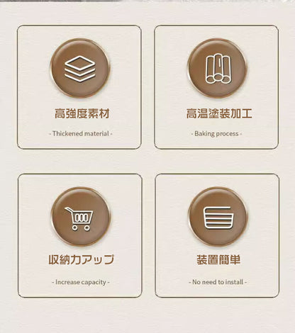 吊り下げ収納ラック  戸棚下 キッチン 簡単取付 吊り下げ 隙間収納 つりさげ 吊り下げフック 戸棚下キッチンペーパーホルダー 戸棚下収納ラック 吊り戸棚 戸棚下収納 調理器具 鍋 鍋蓋 収納 調整 スタンド 収納ラック シンプル