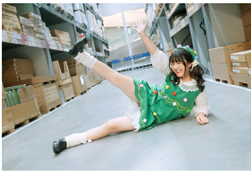 クリスマス コスプレ サンタ 子供 衣装 コスチューム ツリーワンピース ベビー キッズ サンタクロース 衣装 子供 子ども サンタ服 女の子 3点セット 長袖 防寒 ケープ付き クリスマス衣装 ワンピース マント 誕生日 ギフト