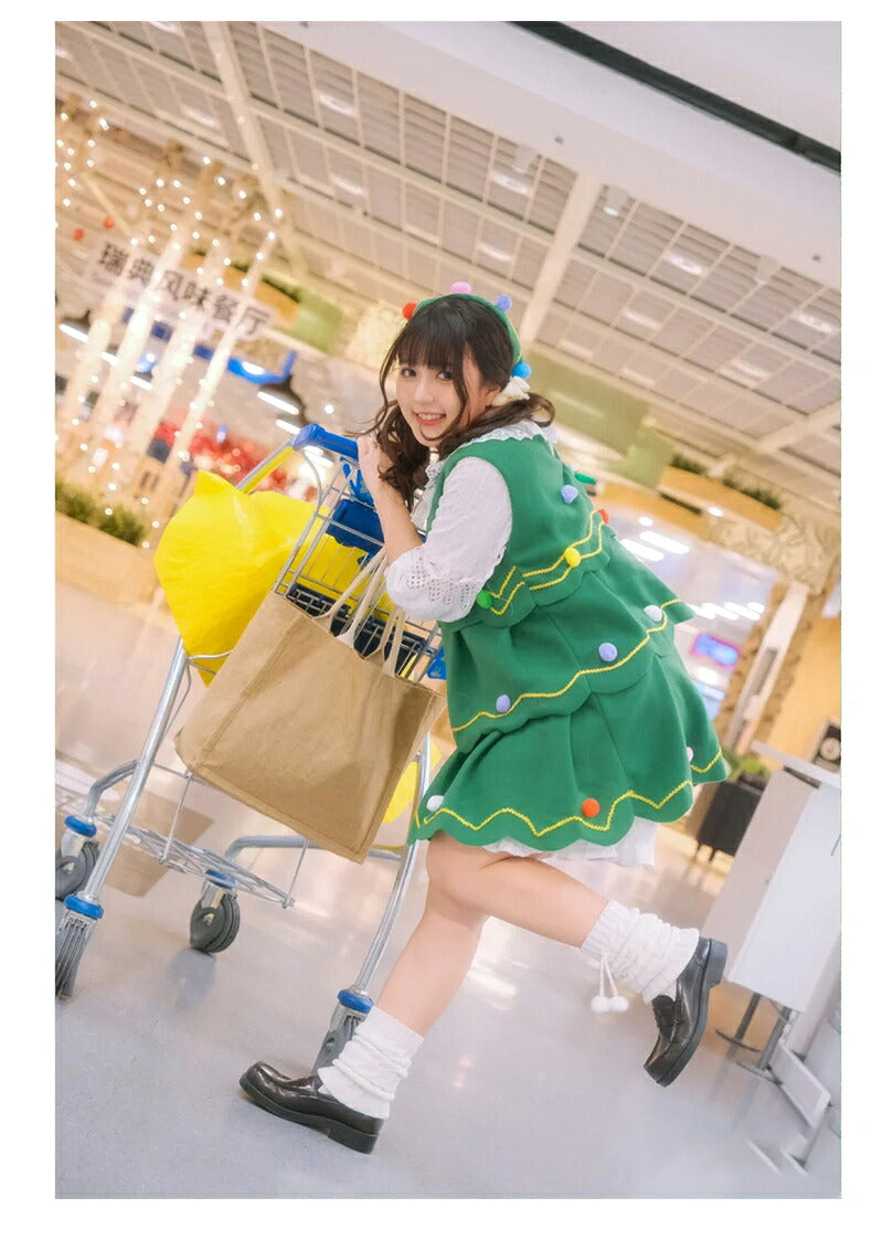 クリスマス コスプレ ベビー キッズ サンタクロース サンタ 子供 衣装 コスチューム ツリーワンピース 衣装 子供 子ども サンタ服 女の子 3点セット 長袖 防寒 ケープ付き クリスマス衣装 ワンピース マント 誕生日 ギフト
