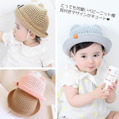ベビー帽子 夏 春夏 赤ちゃん 帽子 ハット キッズ ストローハット 日よけ 女の子 男の子 シェード 麦わら帽子 チェック お出かけ 日焼け対策 暑さ対策 お散歩 外遊び レッド イエロー ブルー ピンク 保育園 幼稚園