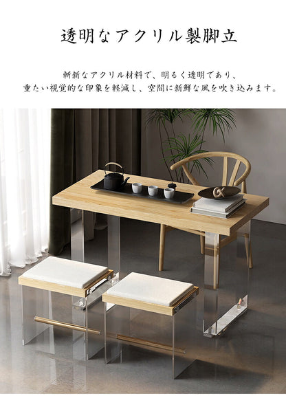 センターテーブル リビングテーブル アッシュ材 ローテーブル アクリル製脚立 北欧 松木 アッシュ ダイニング テーブル お茶 100％木製 無垢 新生活 カフェテーブル ウッドテーブル 高品質 高級感 幅80/140cm
