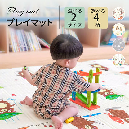プレイマット ベビープレイマット ベビー 防水 赤ちゃん 折りたたみ プレマ フロアマット リバーシブル コンパクト ロンマット 安全性 キッズ 持ち運び 出産祝い 保育 幼児 寝返り 結婚祝い 道路 防水 厚手 収納可 衝撃吸収 防音 ギフト