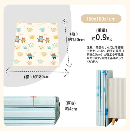プレイマット ベビープレイマット ベビー 防水 赤ちゃん 折りたたみ プレマ フロアマット リバーシブル コンパクト ロンマット 安全性 キッズ 持ち運び 出産祝い 保育 幼児 寝返り 結婚祝い 道路 防水 厚手 収納可 衝撃吸収 防音 ギフト