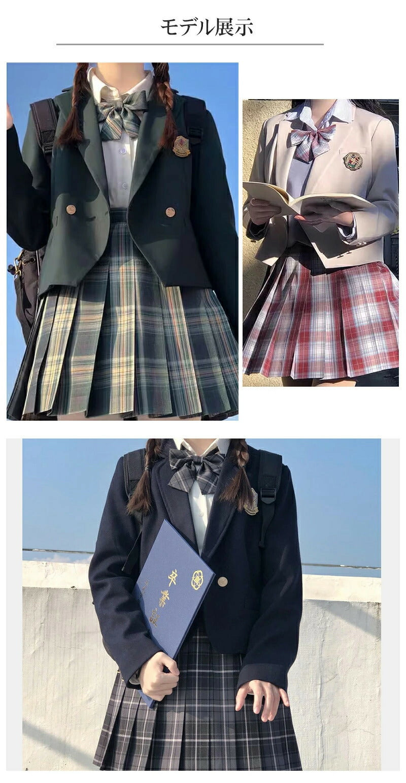 【部分即納】卒業式 スーツ 女の子 制服 5点セット フォーマルスーツ 子供スーツ jk制服 卒服 フォーマル 高校生 小学生 小学校 XS S M L XL XXL 150 160 キッズ ジャケット ブラウス チェックスカート リボン 中学生 スカート 女子