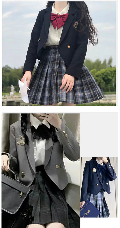 【部分即納】卒業式 スーツ 女の子 制服 5点セット フォーマルスーツ 子供スーツ jk制服 卒服 フォーマル 高校生 小学生 小学校 XS S M L XL XXL 150 160 キッズ ジャケット ブラウス チェックスカート リボン 中学生 スカート 女子