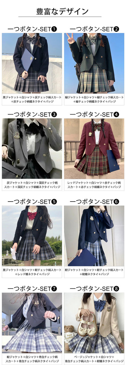 【部分即納】卒業式 スーツ 女の子 制服 5点セット フォーマルスーツ 子供スーツ jk制服 卒服 フォーマル 高校生 小学生 小学校 XS S M L XL XXL 150 160 キッズ ジャケット ブラウス チェックスカート リボン 中学生 スカート 女子
