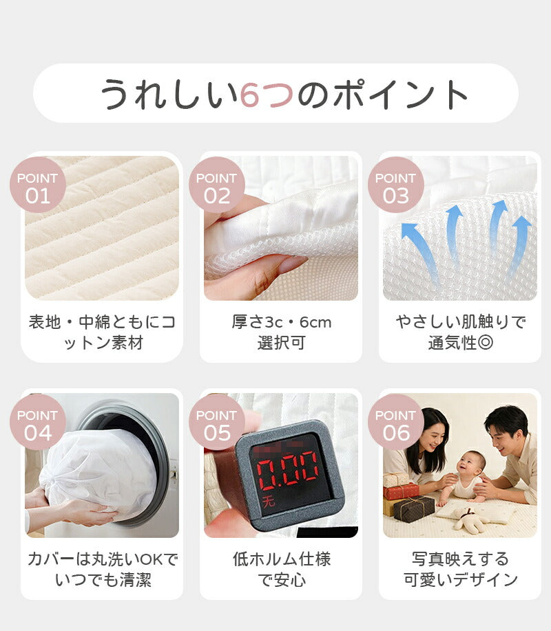 サニーマット ベビーマット 洗える 厚手 85cm 円形 お昼寝マット 赤ちゃん クッション ラグ キルティング 刺繍 月齢フォト 寝相アート ごろ寝マット プレイマット よちよち 爬行 ラウンド 出産祝い プレゼント かわいい おしゃれ