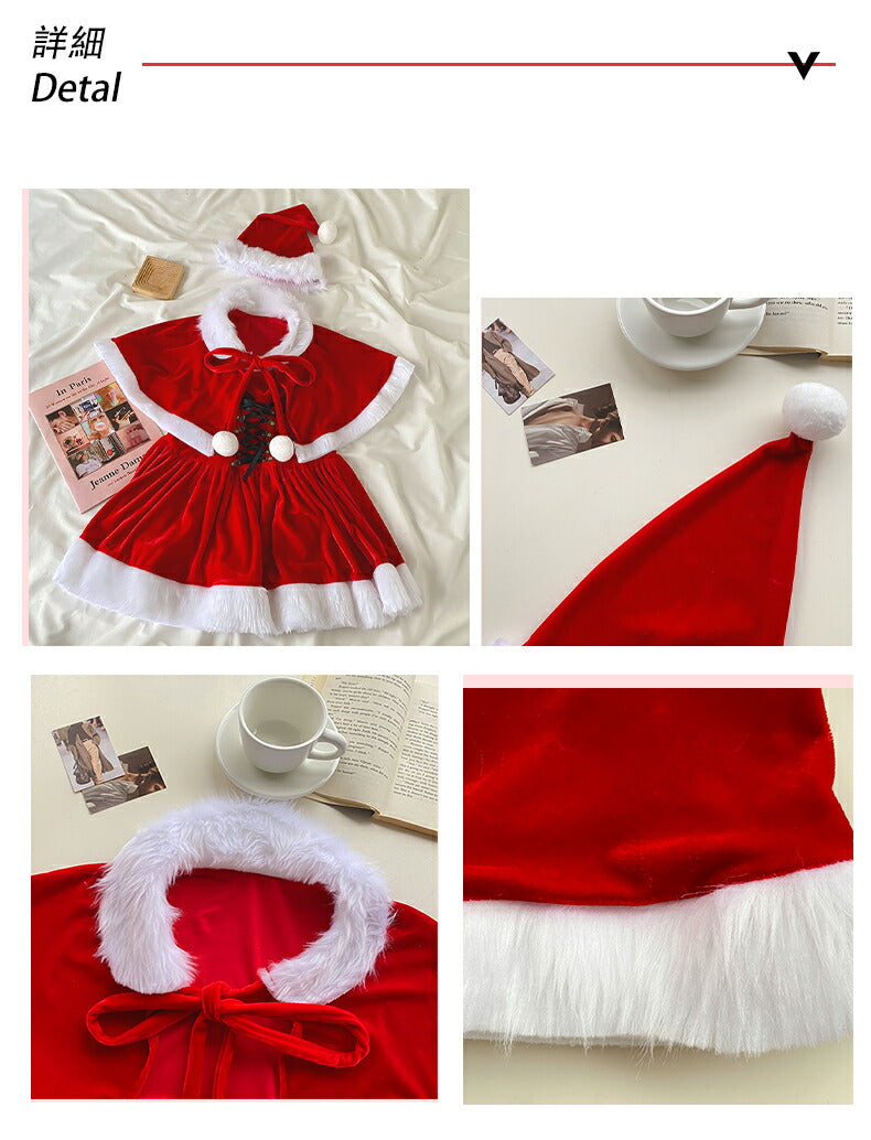 サンタコス セクシー レディース 大人  3点セットノースリーブ 膝丈  サンタ コスプレ ワンピース レディース クリスマス 衣装 女性 コスプレサンタ ワンsanta-001