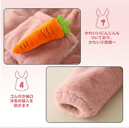 うさぎさん きぐるみ ベビー ロンパース ウサギ 着ぐるみ 秋冬 フード付き あったか 前開き カバーオール 男の子 女の子 もこもこ パジャマ ベビーウェア ふわふわ クリスマス 出産祝い 誕生日 うさぎ ウサギ パーティー  コスプレ ベビー服