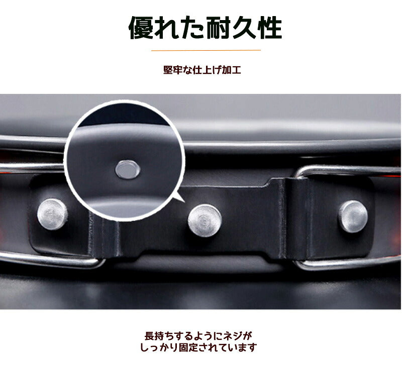 クッカー セット 11点 クッカーセット ソロキャンプ キャンプ ケトル 鍋 フライパン アウトドア 調理器具 キャンプ用品 軽量 コンパクト やかん ソロ ファミリー アルミ バーベキュー 道具 料理 キャンプ飯 コンパクト収納 クッキング 防災 グッズ 自炊 新生活