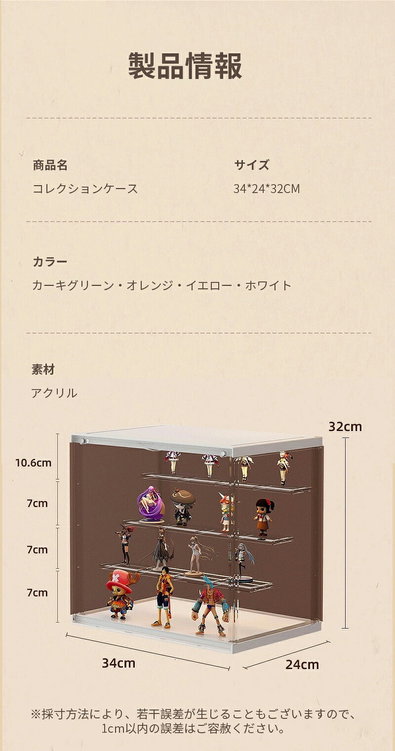 【楽天1位&安心3ヶ月保証】フィギュアケース 収納 高品質 背面ミラー コレクションケース コレクションボックス クリアケース 透明展示ケース 積み重ね可能 扉付き 組み立て式 透明 アクリル ケース ボックス アクリルケース 3段 3階